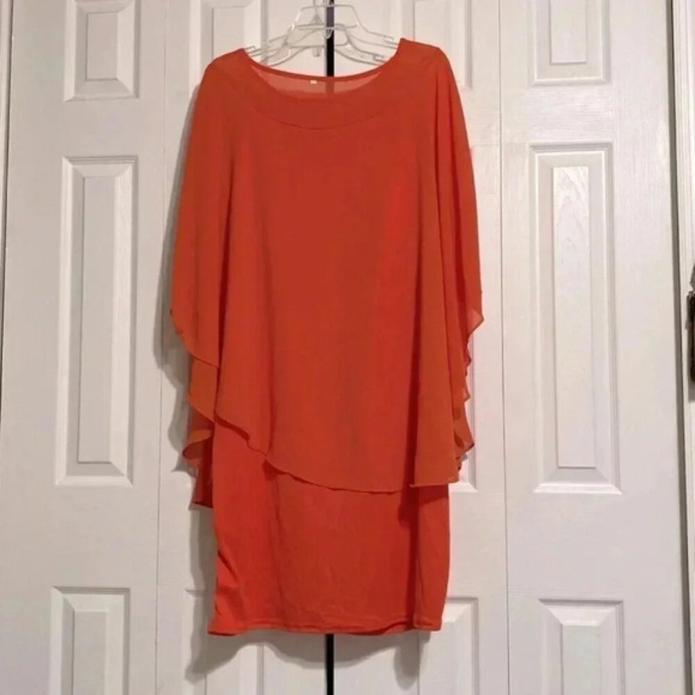 Orange cape dress